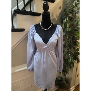 Vestique Dress Women's Large Lavender Long Sleeves V-Neck 100% Polyester